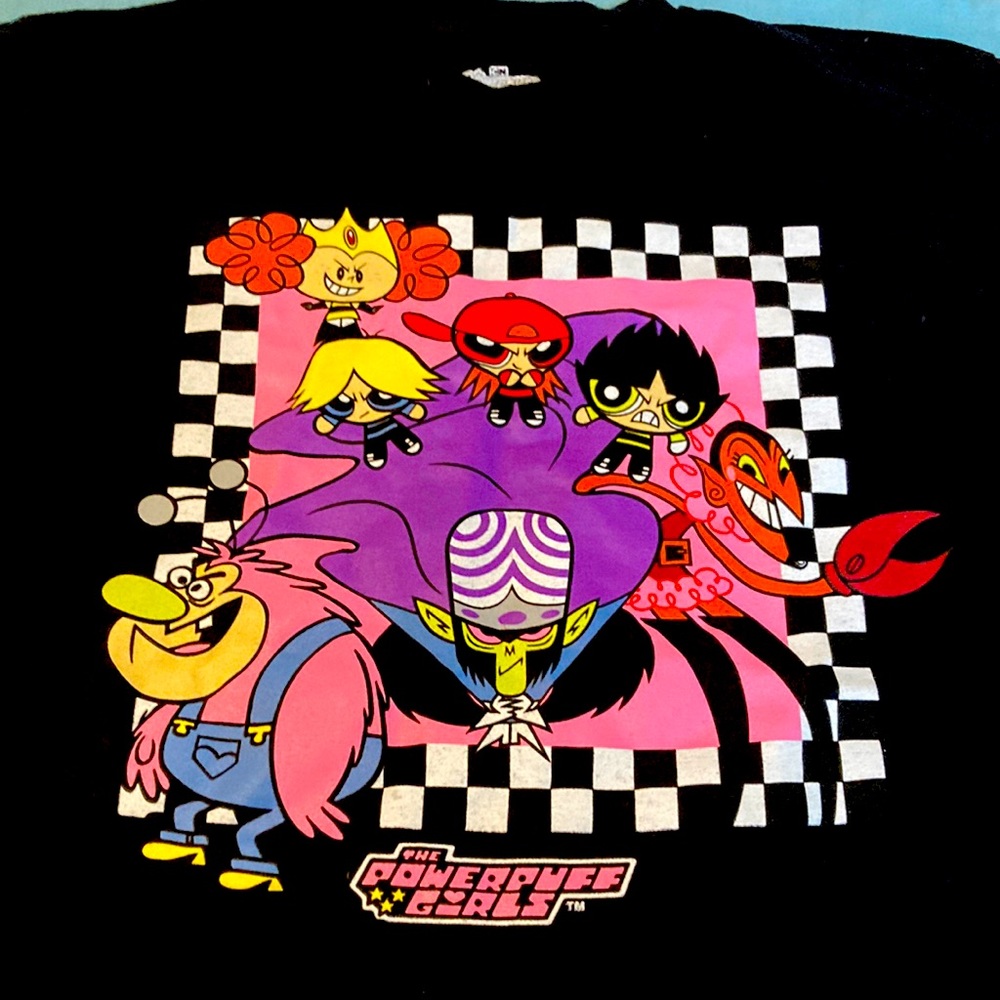 Powerpuff Girls black adult medium t shirt